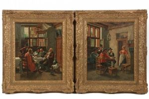 Two Tavern Scenes by Wilhelm Giessel