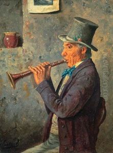 The Musician (+ The Drinker; Pair) by Wilhelm Giessel