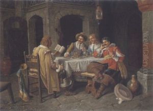 Herrenrunde Im Wirtshaus by Wilhelm Giessel