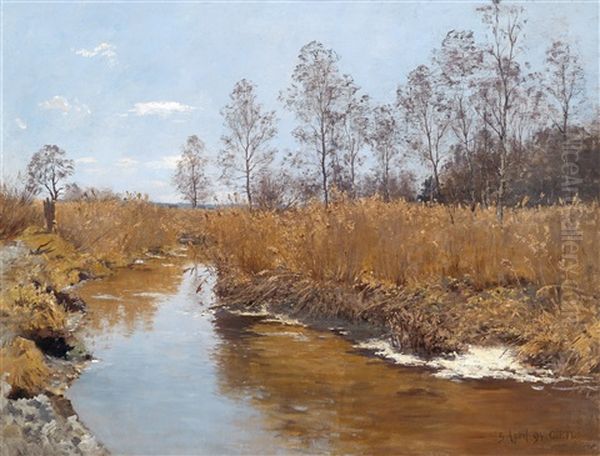 Landscape With Stream In Spring - view 1