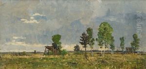 Birch Trees In The Dachau Moor by Josua Von Gietl