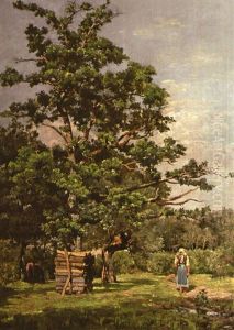Magd Am Waldrand by Josua Von Gietl