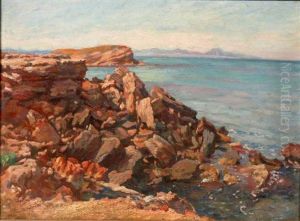 Rochers A Korbous, Golf De Tunis by Leon Giffard