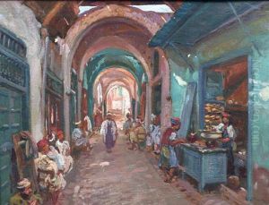 Rue De La Medina A Tunis by Leon Giffard