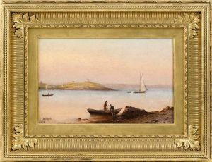 Coastal Scene With Men And A Dory In The Foreground