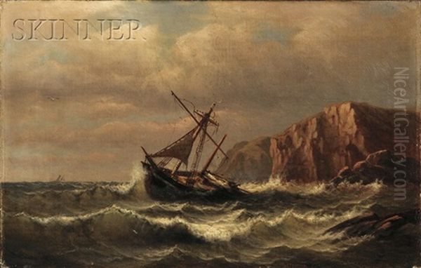 View Of A Hulk Near Coastal Cliffs - view 1