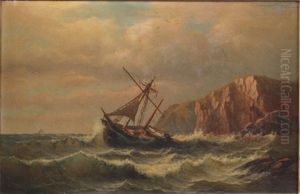 Ship Off Coast by Charles Henry Gifford