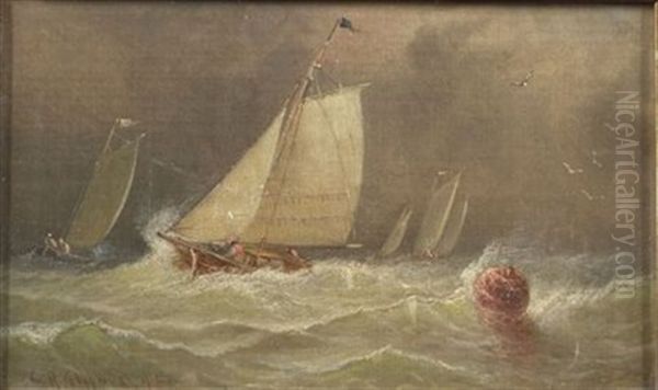 Schooners Running Before A Gale - view 1
