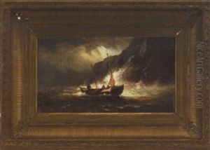 Fishermen In Stormy Waters by Charles Henry Gifford