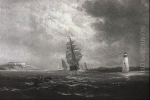 A Full-rigged Ship Leaving New Bedford Harbor