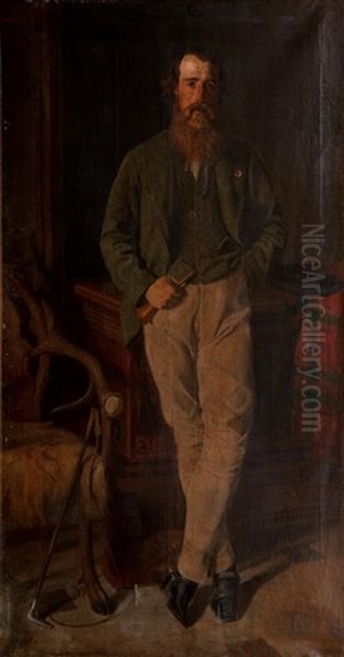 Full Length Portrait Of Alexander William Macdougall Depicted With His Hunting Horn And Crop - view 1