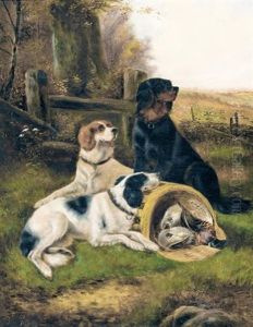 Drei Jagdhunde Mit Federwild Drei Jagdhunde Mit Federwild