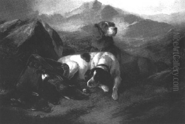 Hunting Dogs In A Landscape - view 1