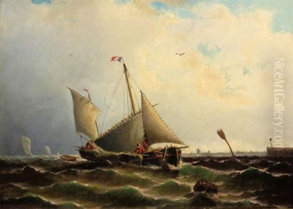 Ship At Sea In Battle - view 1