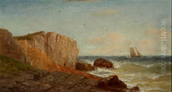Sailing Off A Rocky Coast - view 1