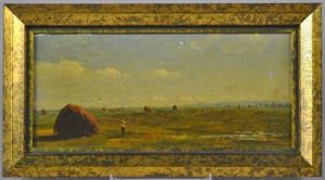 Salt Hay Staddles, Jamaica, Long Island, Ny by Sanford Robinson Gifford