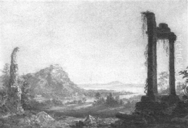 Extensive View Of A Classical Landscape With Ruins - view 1