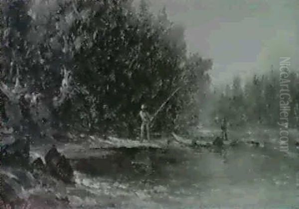 Anglers By A Trout Stream - view 1