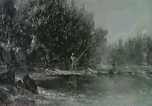 Anglers By A Trout Stream by Sanford Robinson Gifford