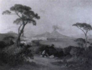 Blick Auf Die Bucht Von Neapel Mit Dem Vesuv In Der Ferne Blick Auf Die Bucht Von Neapel Mit Dem Vesuv In Der Ferne