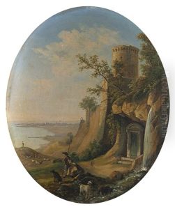 Fortezza Con Golfo Sullo Sfondo by Giacinto Gigante