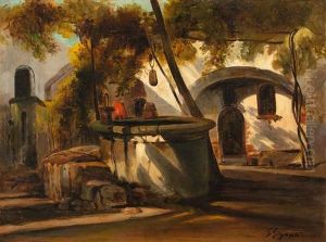 Hof Mit Brunnen (sorrent) by Giacinto Gigante