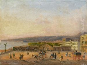 Blick Auf Die Villa Nazionale In Neapel by Giacinto Gigante