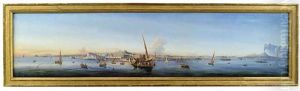 Weiter Panoramablick In Die Bucht Von Neapel by Giacinto Gigante