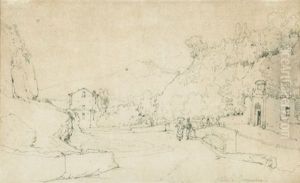 Paysage De La Campagne Napolitaine Avec Le Vesuve