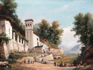 Il Duomo, Amalfi (+ Cava Dei Zizzeni; Pair) by Giacinto Gigante