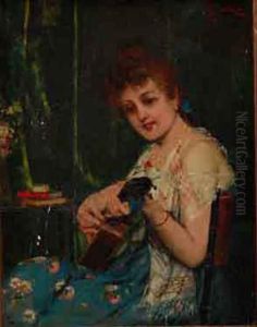 Young Lady And Her Music by Adolfo Bacci