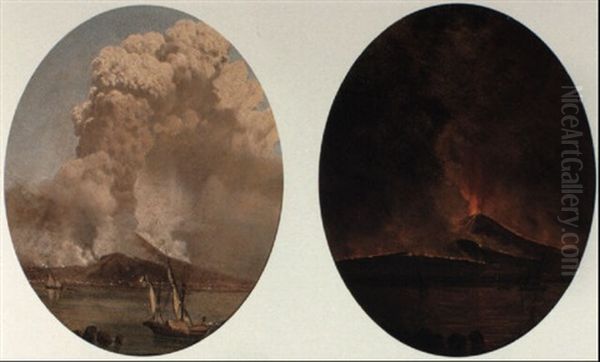 Eruptions Of Mount Vesuvius, Day And Night - view 1