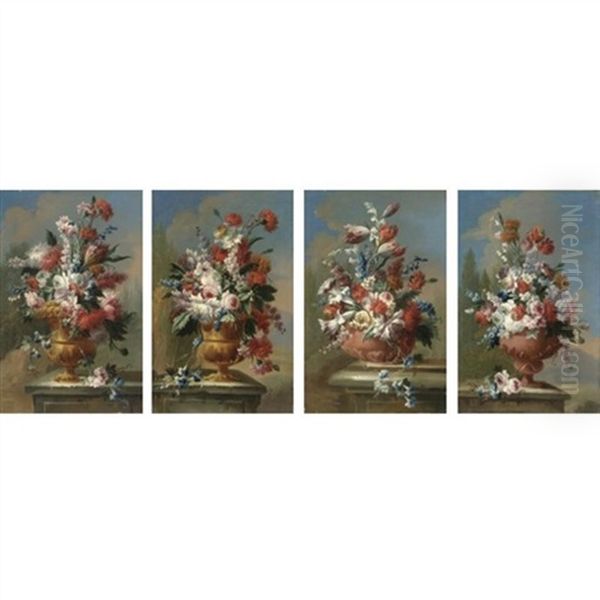 Nature Morte Con Vaso Di Fiori (set Of 4) - view 1