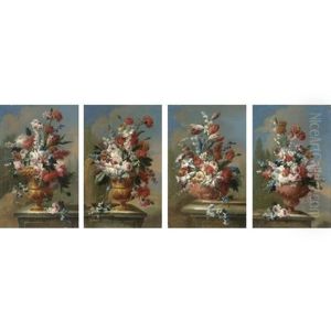 Nature Morte Con Vaso Di Fiori (set Of 4) by Anna Caterina Gigli
