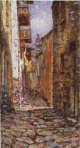 Scorcio Di Paese Montano by Eugenio Gignous