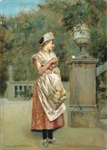 The Flower Girl by Adolfo Bacci