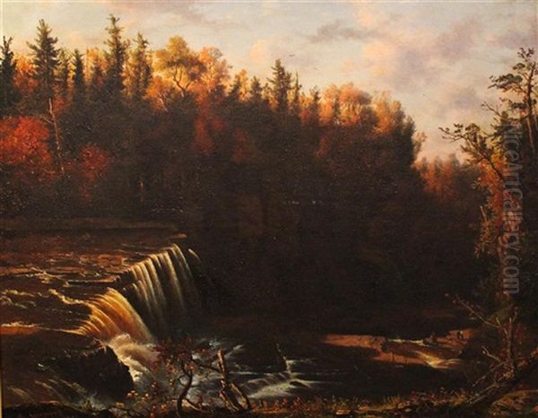 Autumn Landscape With Waterfall - view 1