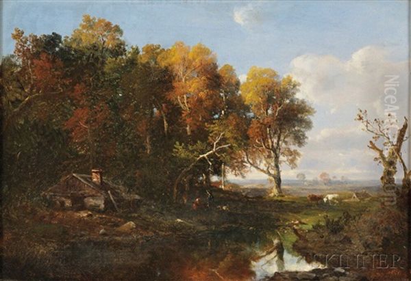 Autumn Landscape With Cows - view 1