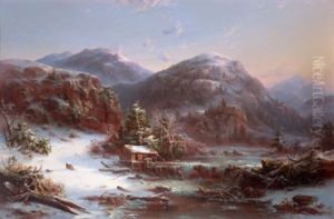 Winter In The Mountains (winter In The Adirondacks) by Regis Francois Gignoux