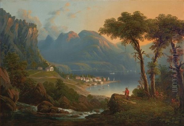 Chief Daniel Ninham Looking Across The Hudson River At Cold Spring - view 1