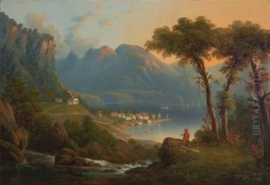 Chief Daniel Ninham Looking Across The Hudson River At Cold Spring