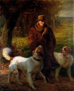 Portrait D Homme Avec Deux Epagneuls Portrait D Homme Avec Deux Epagneuls