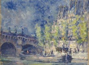 Paris, Le Pont Neuf by Clarence Montfort Gihon
