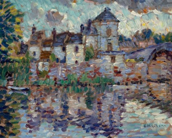 Town Overlooking A Lake - view 1