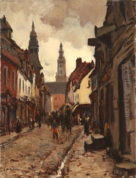 Paris Street Scene With Wwi Soldiers - view 1