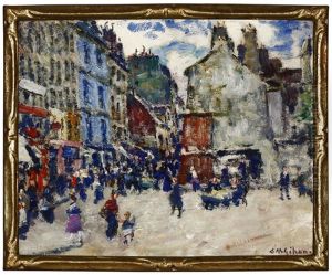 La Rue Mouffetard, Paris by Clarence Montfort Gihon
