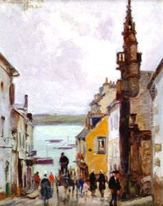 Douarnenez La Rue Monte Au Ciel by Clarence Montfort Gihon