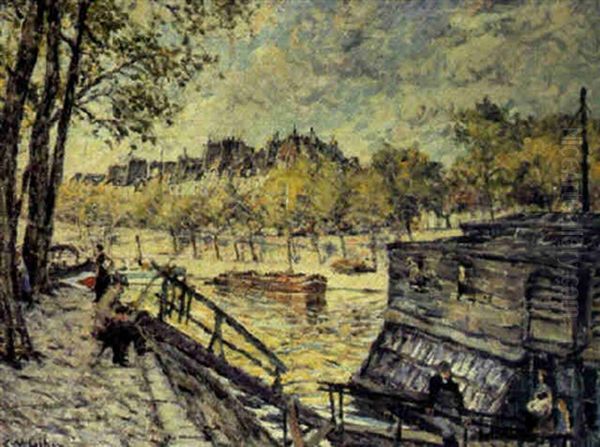 Le Bateau-lavoir Au Quai D'anjou - view 1