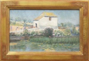 House In Alcala By A Pond by Felipe Gil Gallango