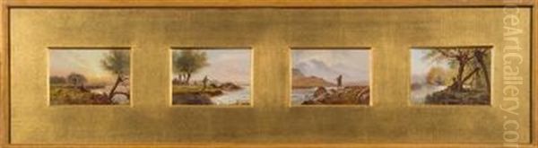 A Scottish Salmon Fisherman, Together With Three Other Fishing Scenes (4 Works) - view 1